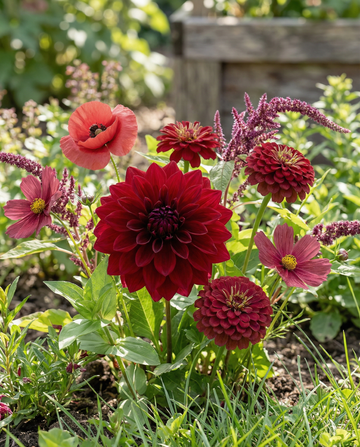 Sommerblumen Vintage Red Mix Bouquet Collection – einjährige Blumensamen von SeedsChoice
