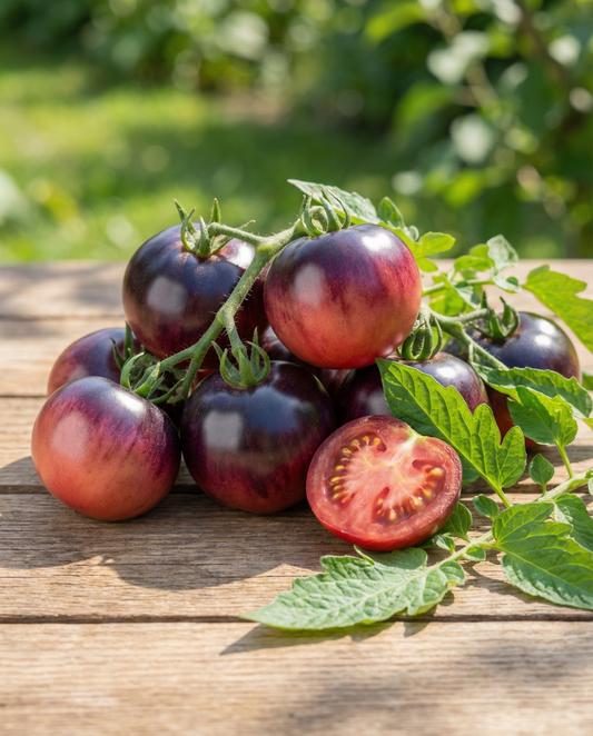 Tomato Indigo Rose Black (Solanum lycopersicum) – annual vegetable seeds from SeedsChoice