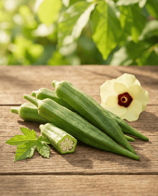 Okra Clemson Spineless Heirloom (Abelmoschus esculentus) – annual vegetable seeds from SeedsChoice