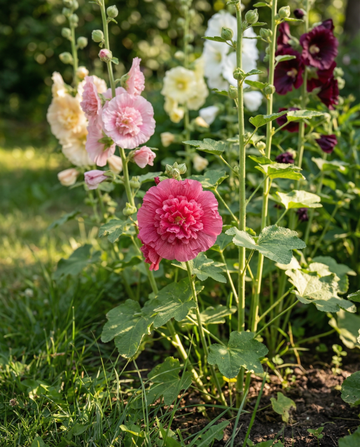 Stockrose Doppia Multicolor (Alcea rosea) – mehrjährige Sortenmischung Samen von SeedsChoice