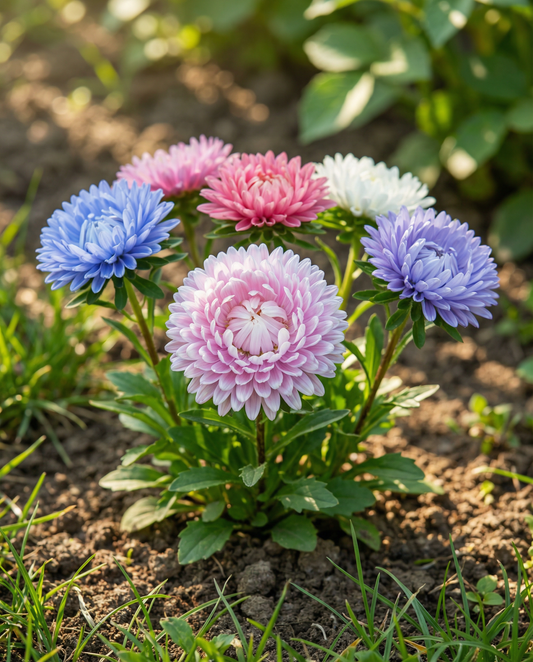 Aster Nano Merveille Multicolor (Callistephus chinensis) – einjährige Mischung Samen von SeedsChoice
