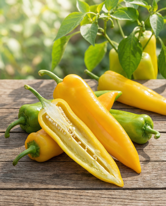 Paprika Corno Giallo (Capsicum annuum) – einjährige Gemüsesamen von SeedsChoice