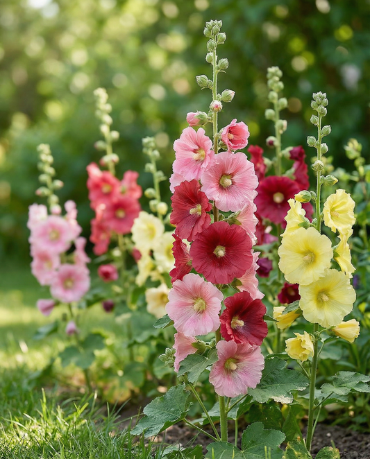 Stockrose Summer Carnival (Alcea rosea) – einjähriges Saatgut von SeedsChoice