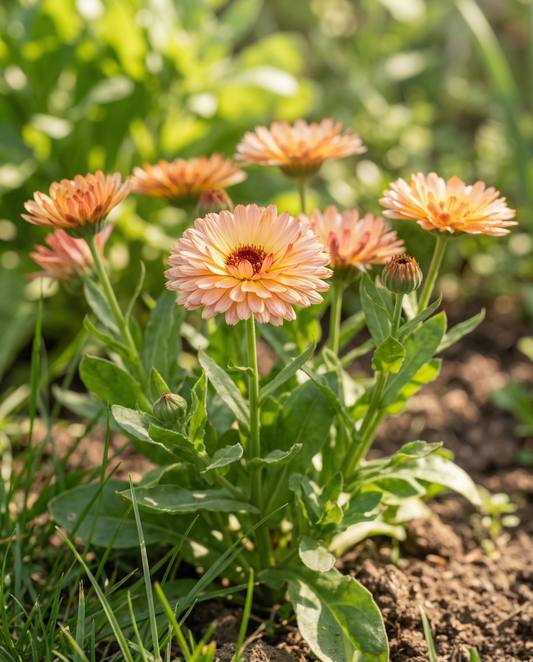 Ringelblume Touch Of Red Buff (Calendula officinalis) – einjährige Blumensamen von SeedsChoice