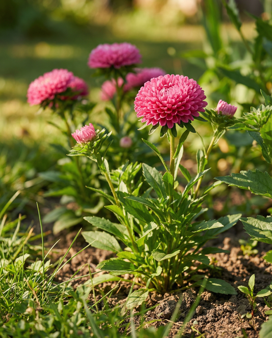 Summer Aster Bambina Carmine (Callistephus chinensis) – annual seeds from SeedsChoice
