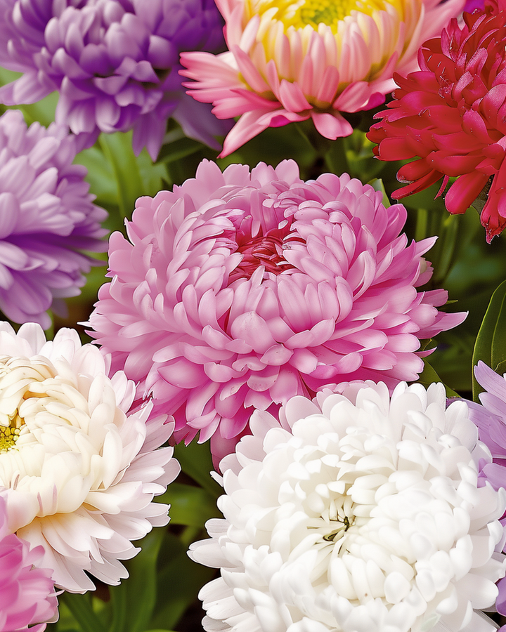 Aster Paeony Flowered Mixed seeds (Callistephus chinensis) – annual flower