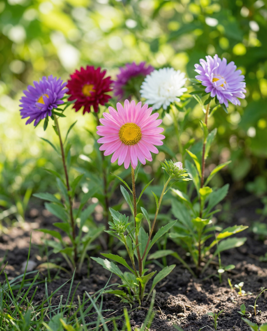 Aster Mixed Single Flowered Mix (Callistephus chinensis) – einjährige Blumensamen von SeedsChoice