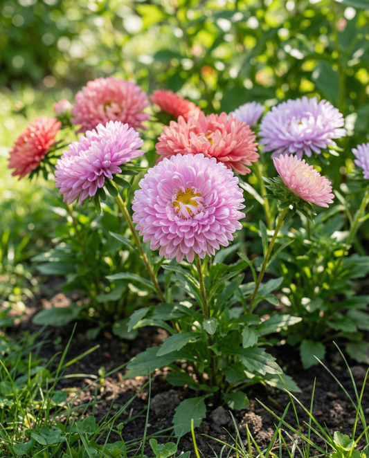 Aster Powderpuffs Mixed (Callistephus chinensis) – einjährige Mischung Samen von SeedsChoice