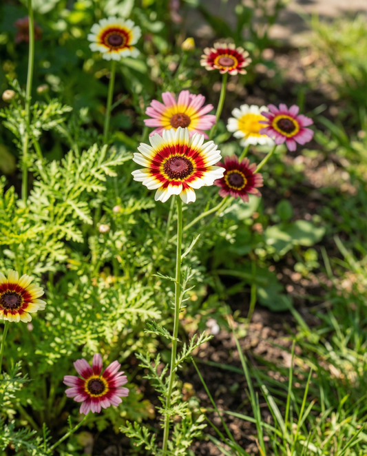 Farbenmix (Chrysanthemum carinatum) – einjährige Sortenmischung Samen von SeedsChoice