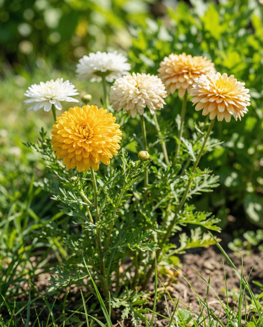 Double Mixed (Chrysanthemum coronarium) – einjährige Sortenmischung Saatgut von SeedsChoice