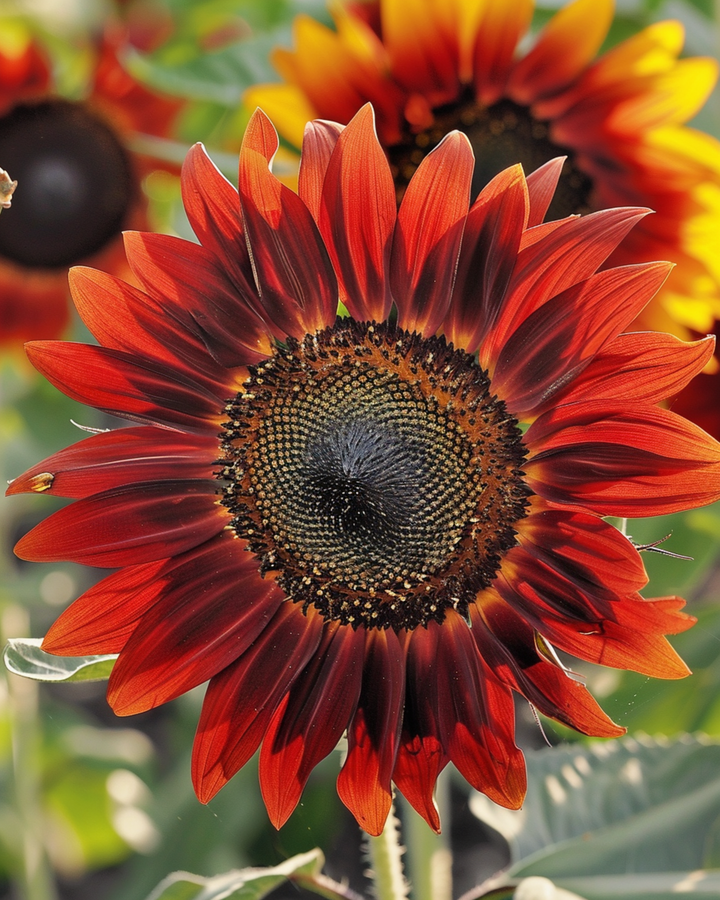 Sunflower Evening Sun Red Yellow seeds (Helianthus annuus) – annual flower