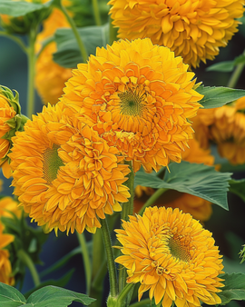 Sunflower Sungold Seeds Helianthus Annuus Annual Double Flowered Tall