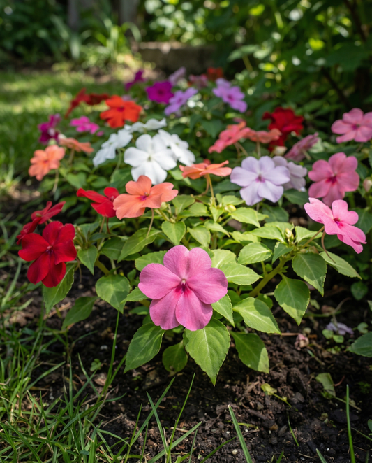 Busy Lizzie Baby Mixed Shade Garden (Impatiens walleriana) – annual flower seeds from SeedsChoice