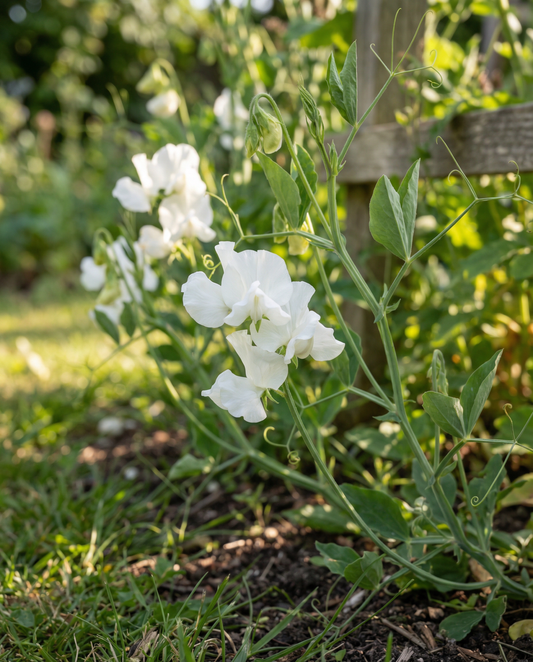 Sweet Pea Royal Family White (Lathyrus odoratus) – annual flower seeds from SeedsChoice