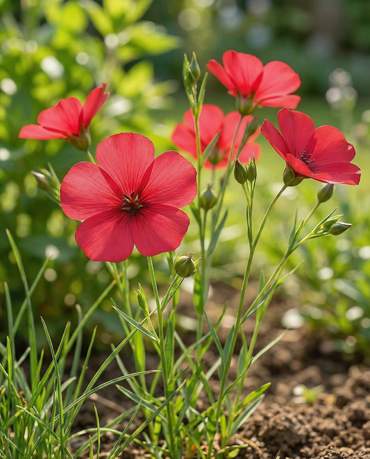 Scarlet Flax (Linum grandiflorum) – einjährige Samen von SeedsChoice