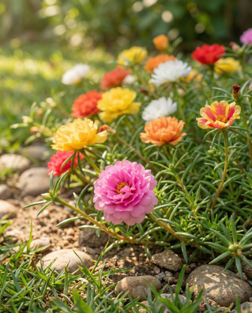 Double Mixed Rock Garden (Portulaca grandiflora) – annual flower seeds from SeedsChoice