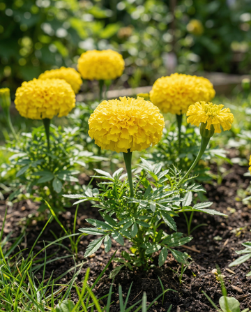 Afrikanische Studentenblume Yellow Supreme (Tagetes erecta) – einjährige Blumensamen von SeedsChoice