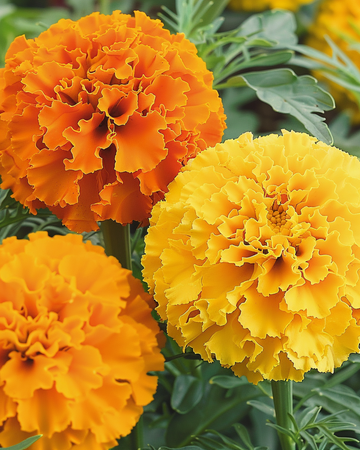 Afrikanische Studentenblume Sunset Giants Mix Samen (Tagetes erecta) – einjährige Blume