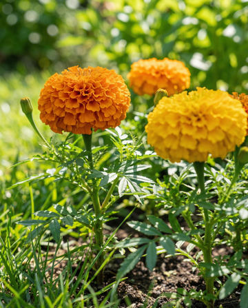 Afrikanische Studentenblume Sunset Giants Mix (Tagetes erecta) – einjährige Blumensamen von SeedsChoice
