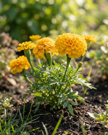 Afrikanische Studentenblume Golden Age Zwerg (Tagetes erecta) – einjährige Blumensamen von SeedsChoice