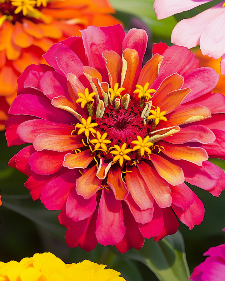 Chrysanthemum Flowered Mix Samen (Zinnia elegans) – einjährige Blume