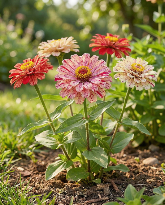 Peppermint Stick (Zinnia elegans) – einjährige Samen von SeedsChoice