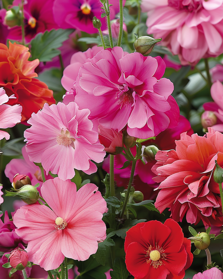 Sommerblumen Pink Red Garden Mix Blend Samen – einjährige Blume