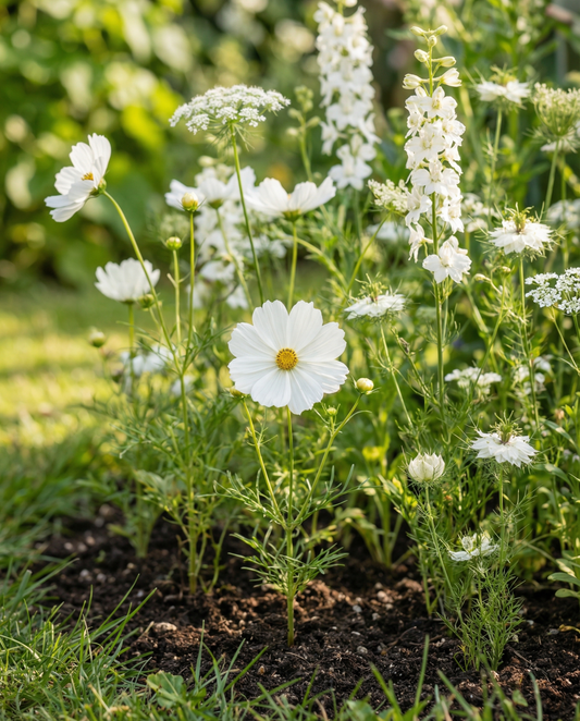 White Summer Mix Shades 20 To 80 Cm – annual flower seeds from SeedsChoice