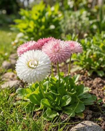 Daisy Large Flowered Mixed (Bellis perennis) – zweijährige Blumensamen von SeedsChoice