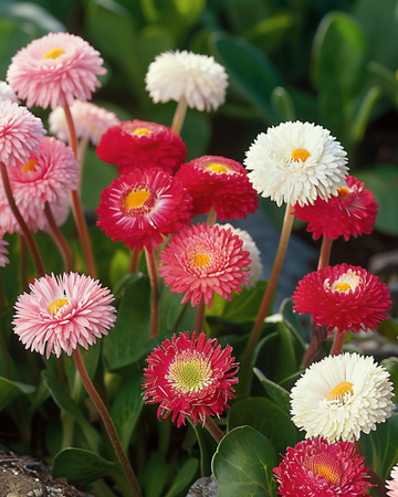 Daisy Mixed Pomponette Samen (Bellis perennis) – zweijährige Blume