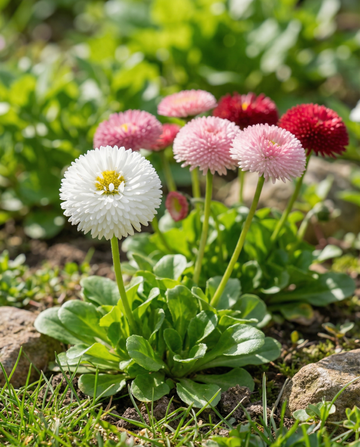 Daisy Mixed Pomponette (Bellis perennis) – zweijährige Blumensamen von SeedsChoice