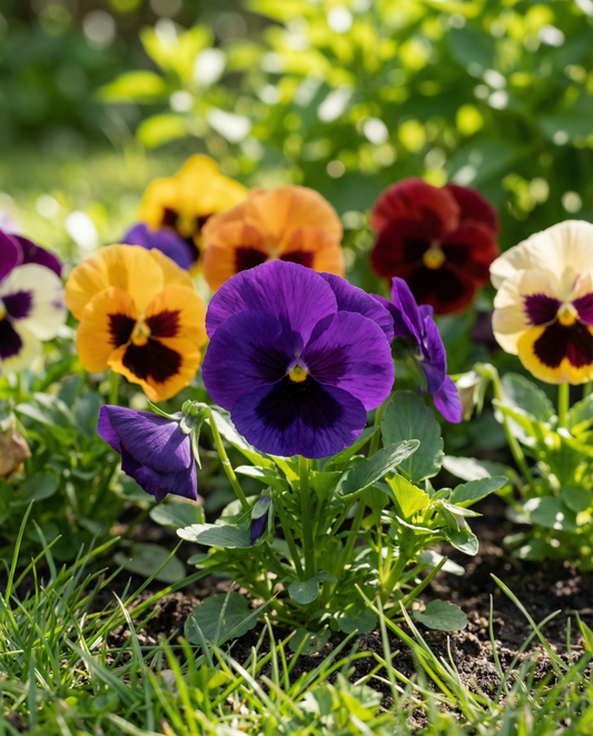 Pansy Swiss Giants Mixed (Viola wittrockiana) – biennial flower seeds from SeedsChoice
