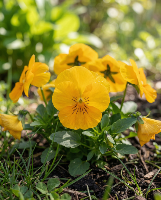 Pansy Coronation Gold (Viola wittrockiana) – biennial flower seeds from SeedsChoice