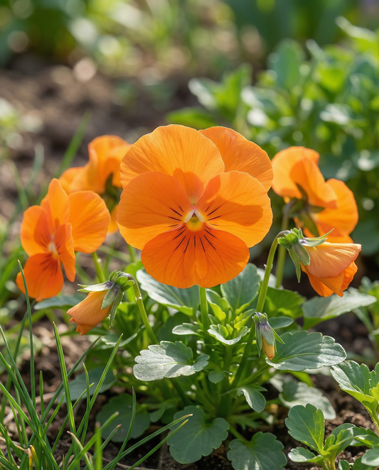 Pansy Pure Orange (Viola wittrockiana) – biennial flower seeds from SeedsChoice