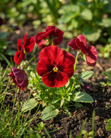 Stiefmütterchen Red Wing (Viola wittrockiana) – zweijährige Blumensamen von SeedsChoice