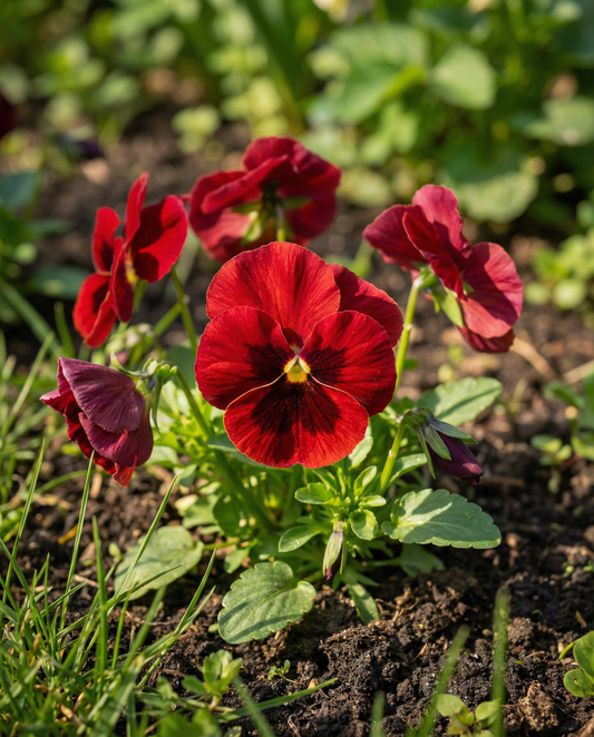 Stiefmütterchen Red Wing (Viola wittrockiana) – zweijährige Blumensamen von SeedsChoice
