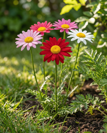 Pyrethrum Robinsons Giants (Tanacetum coccineum) – mehrjährige Mischung Samen von SeedsChoice