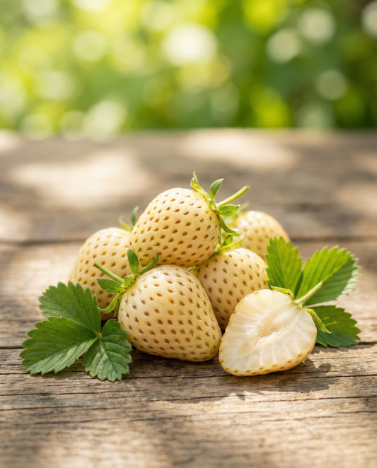 Alpine Strawberry Yellow Cream (Fragaria vesca) – mehrjährige Samen von SeedsChoice