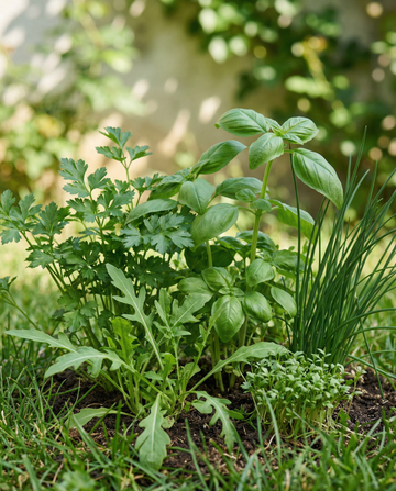Mixture Culinary Blend Basil Parsley Chive Rocket Cress – annual herb seeds from SeedsChoice