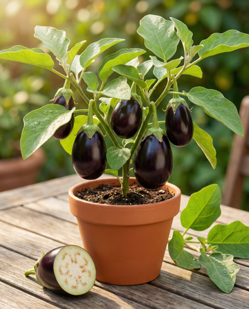 Mini-Aubergine Patio Baby F1 (Solanum melongena) – einjährige Gemüsesamen von SeedsChoice