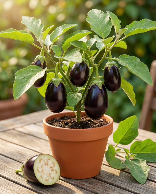 Mini Eggplant Patio Baby F1 (Solanum melongena) – annual vegetable seeds from SeedsChoice