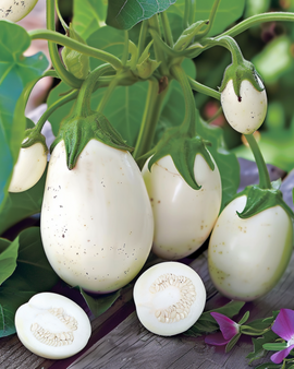 Eggplant White Egg Seeds Solanum Melongena Annual
