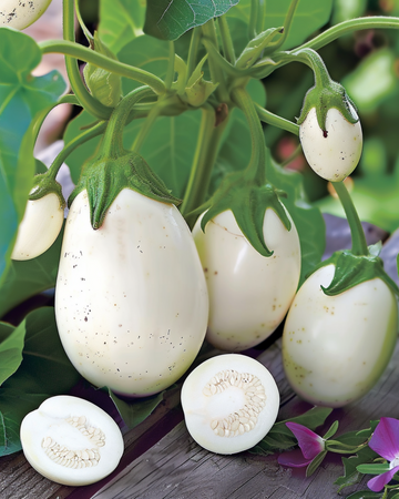 Aubergine White Egg Samen (Solanum melongena) – einjähriges Gemüse