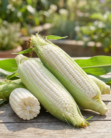 Sweetcorn Glacial White (Zea mays) – annual seeds from SeedsChoice