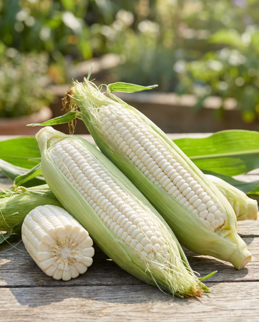 Sweetcorn Glacial White (Zea mays) – annual seeds from SeedsChoice