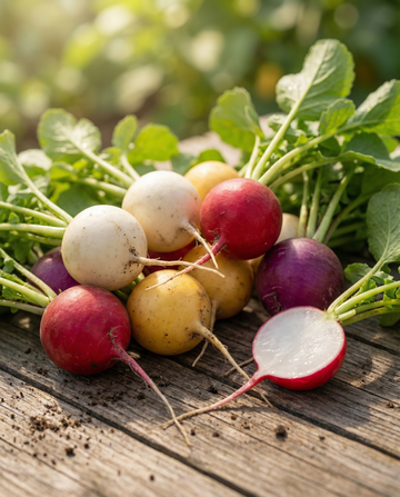 Radish Round Mix (Raphanus sativus) – annual vegetable seeds from SeedsChoice