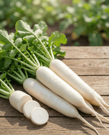 White Icicle Radish (Raphanus sativus) – annual vegetable seeds from SeedsChoice