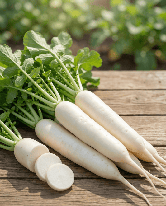 White Icicle Radieschen (Raphanus sativus) – einjährige Gemüsesamen von SeedsChoice