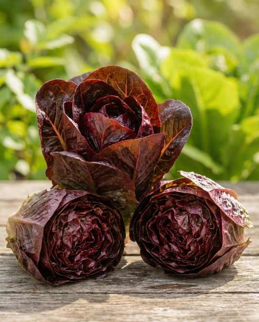 Cos Lettuce Moonred (Lactuca sativa) – annual vegetable seeds from SeedsChoice
