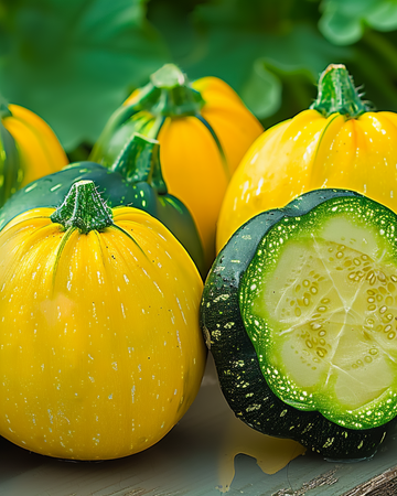 Round Zucchini F1 Mixed Colours seeds (Cucurbita pepo) – annual mix